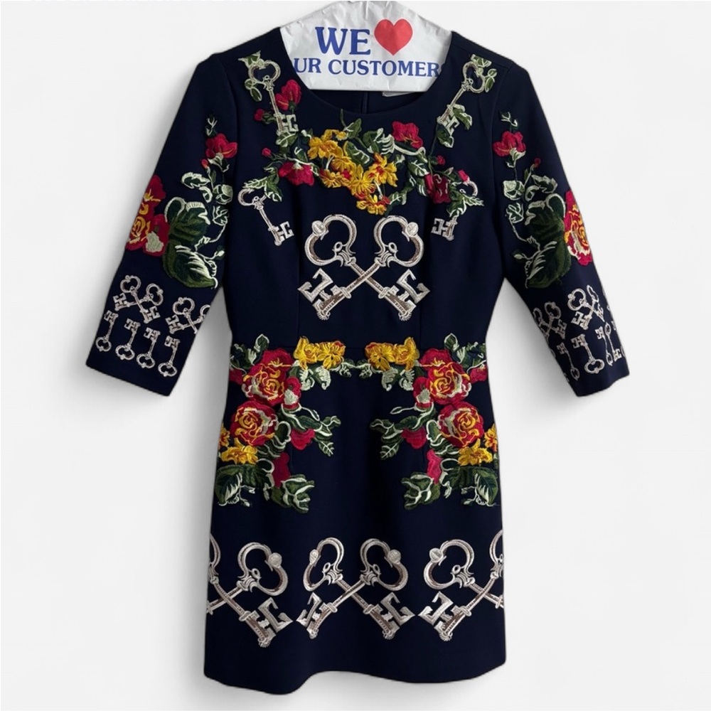 Amuse Key Embroidered Mini Dress Size XS